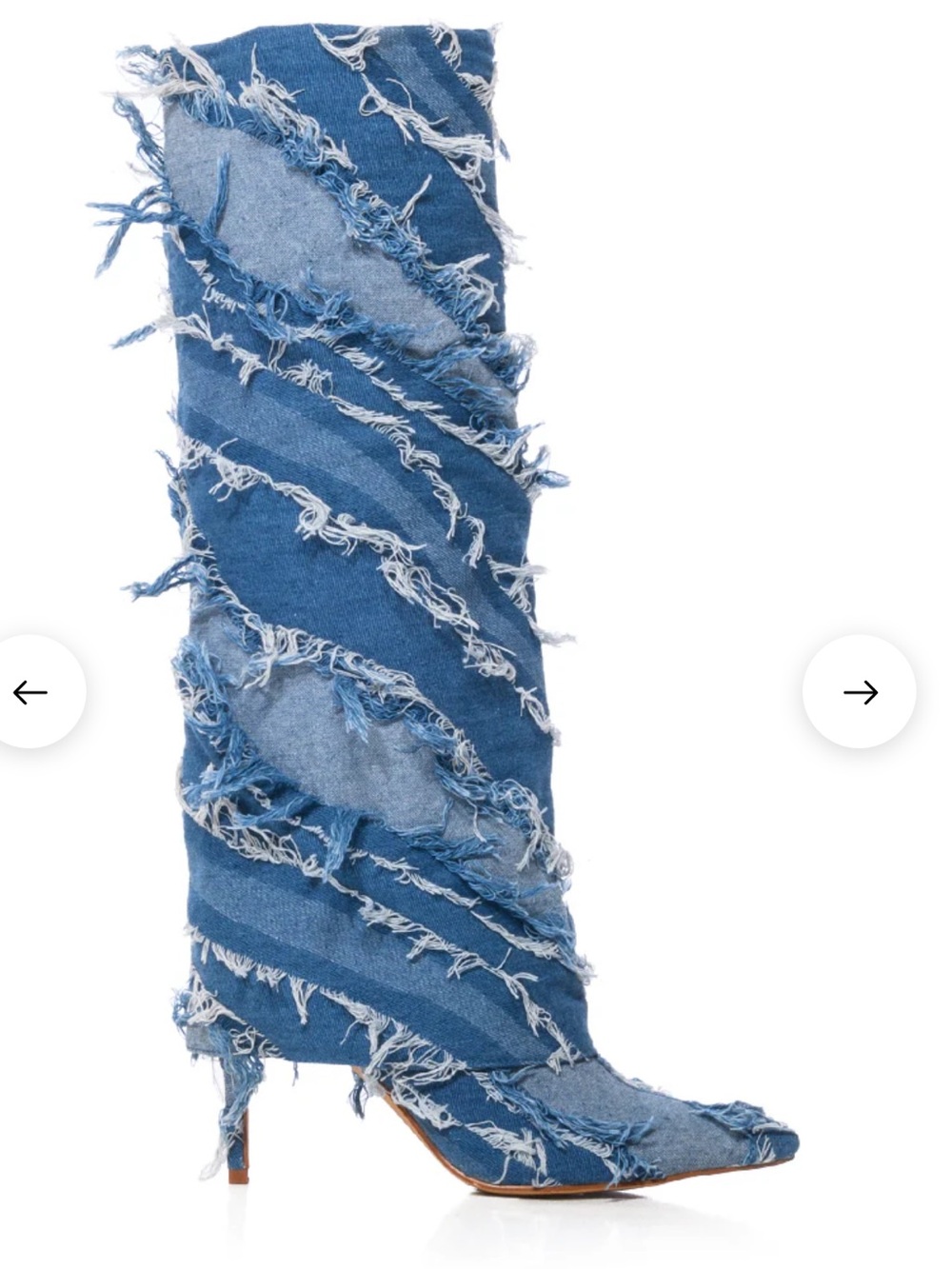 AZALEA WANG FISHER FOLD OVER BOOT IN DENIM - Picture 2 of 3